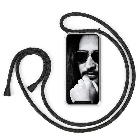 ZhinkArts maskica za iPhone XR s vrpcom za oko – prozirna, crna vrpca