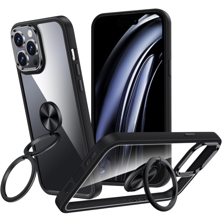 Ovitek "XYZ ring" za iPhone 15 Pro Max, črna – Črna