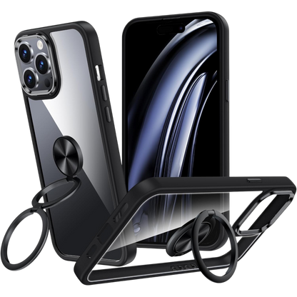 Ovitek "XYZ ring" za iPhone 15 Pro Max, črna – Črna