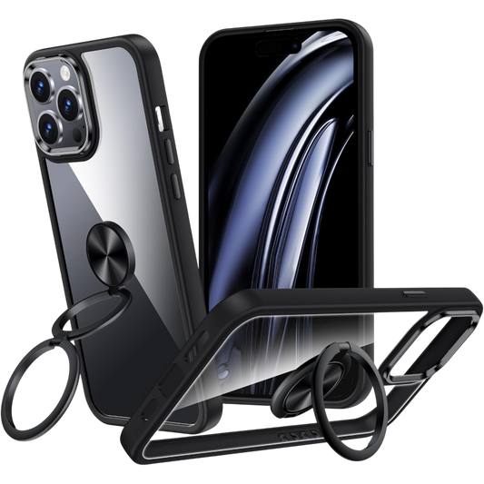 Ovitek "XYZ ring" za iPhone 15 Pro Max, črna – Črna