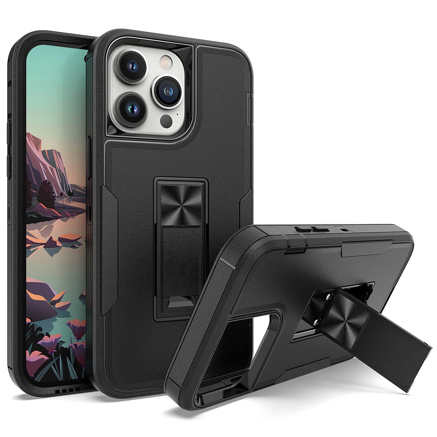 yiscase ovitek s stojalom za iphone 14 pro max crna