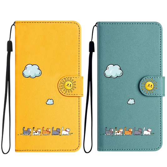 Preklopna torbica "Kittens" za Samsung Galaxy S24 Ultra – Infostyle – Zelena / Ekološko usnje + TPU silikon
