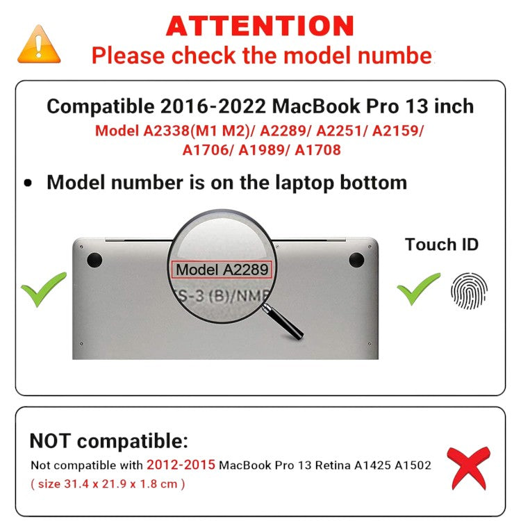 Ovitek za prenosni računalnik MacBook Pro 13'' 2016-2022 + 2x zaščita za tipkovnico – Tecool