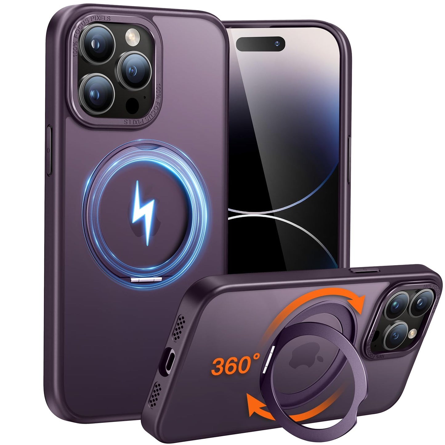 magnetic ovitek s stojalom za iphone 14 pro max vijolicna