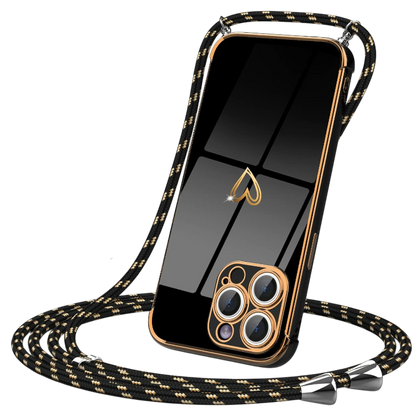 Ovitek za telefon ''TOGESTAR'' iPhone 15 Pro Max z vrvico – Infostyle – Črna
