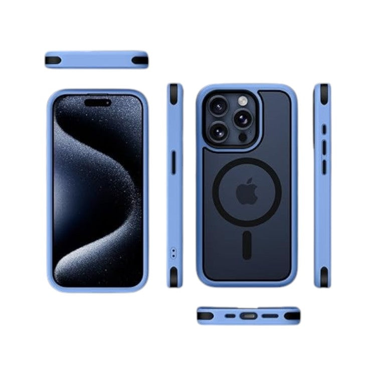 Ovitek "hibridni magnetic" za iPhone 15 Pro Max, modra – MobNano