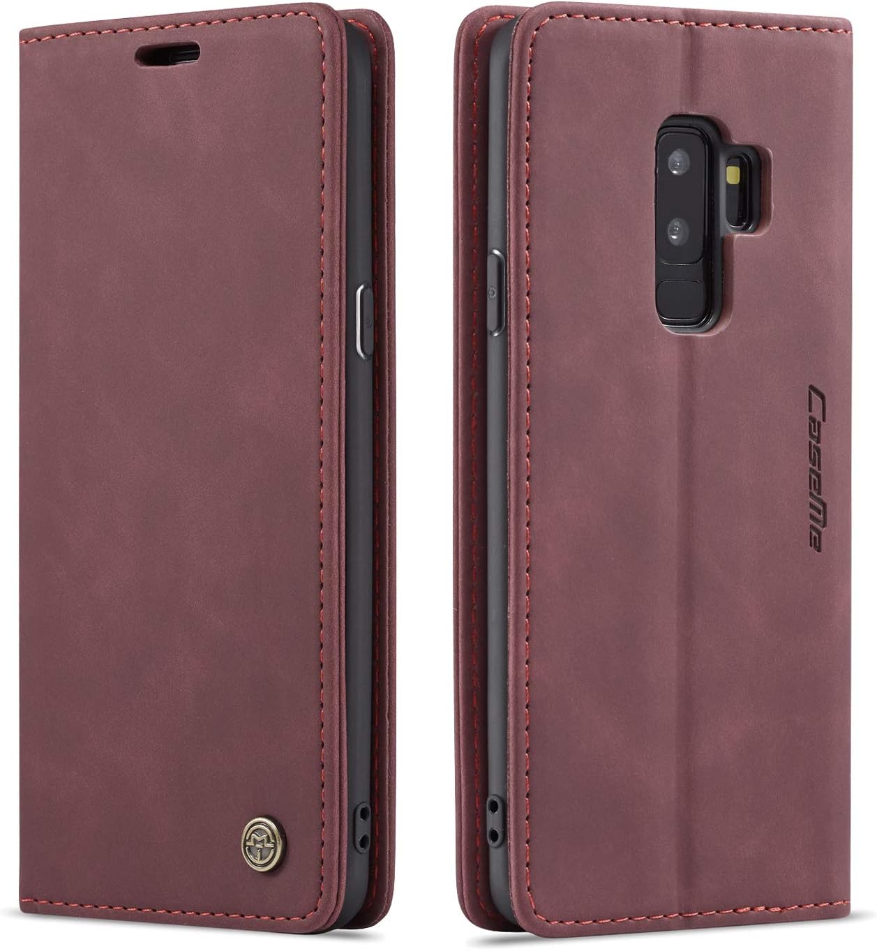 Preklopna torbica BigCousin za Samsung Galaxy S9 Plus – vinsko rdeča