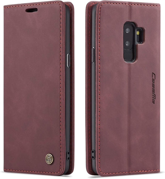 Preklopna torbica BigCousin za Samsung Galaxy S9 Plus – vinsko rdeča