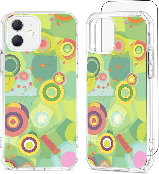 Maska "Art Circles" sa zaštitnim staklom za iPhone 12/iPhone 12 Pro
