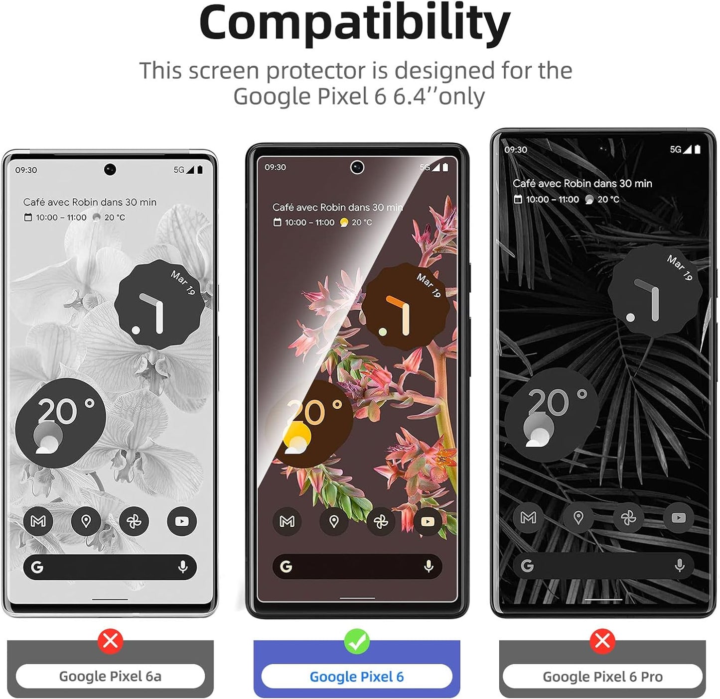 Zaščitno steklo za telefon Google Pixel 6, 3 kosi – Infostyle