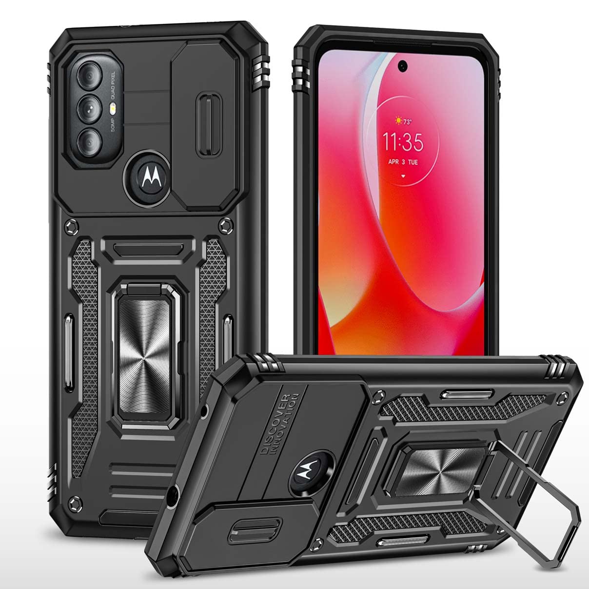 BigCousin ovitek z zašèito kamere in stojalom za Motorola Moto G Pure èrna