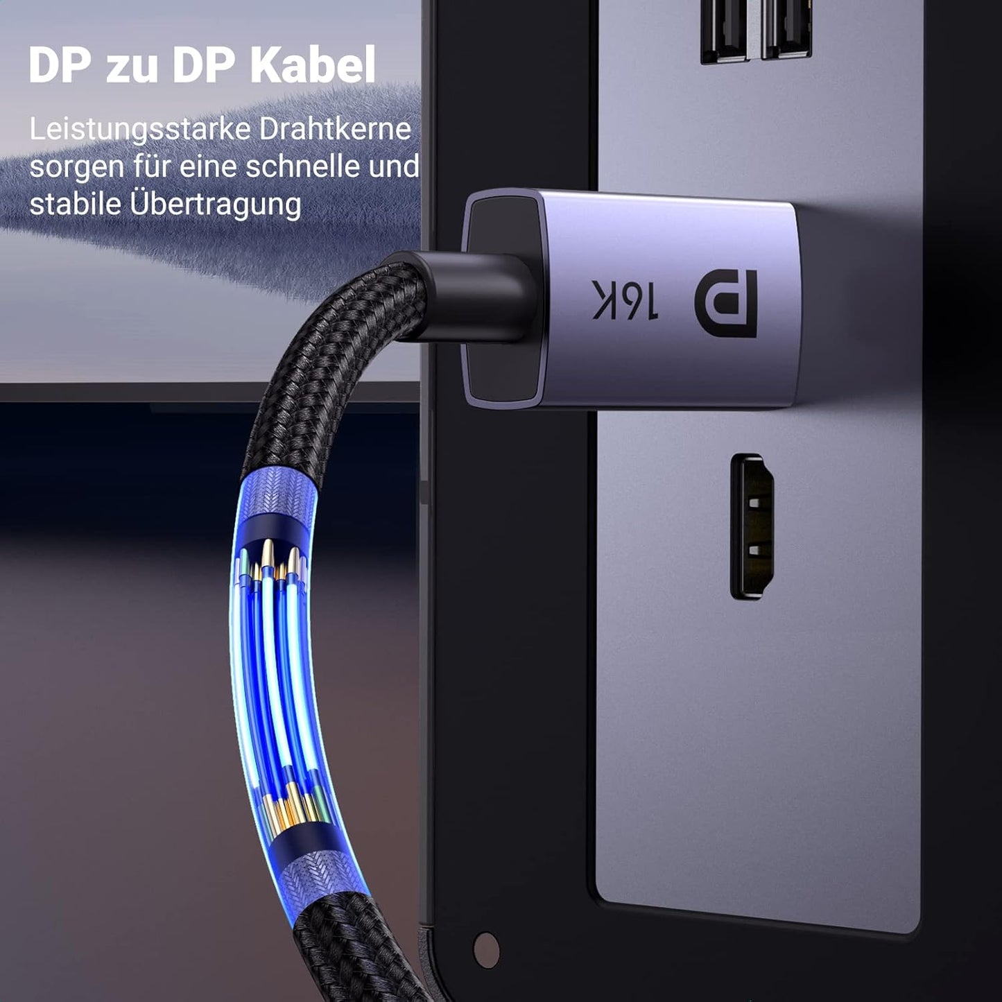 Kabel DisplayPort 2.1 16K UHD, 3m – Ugreen