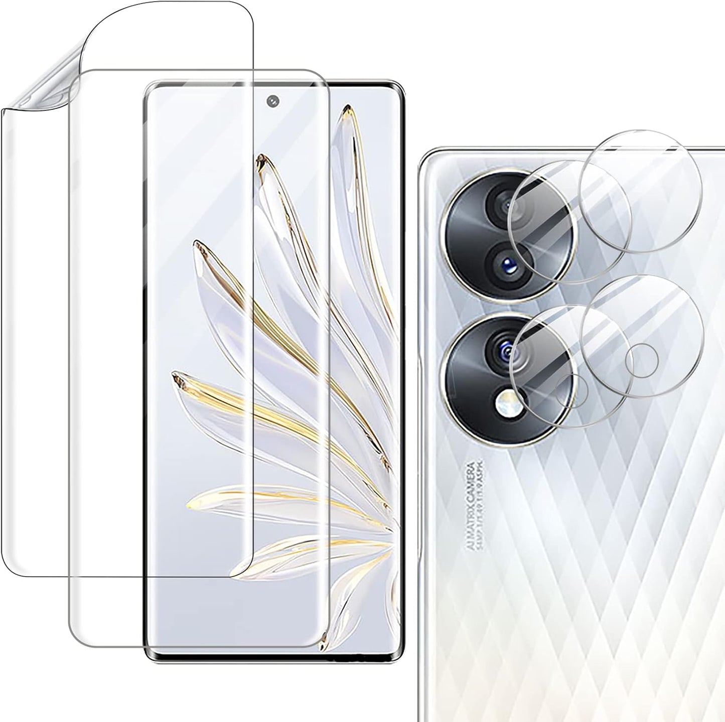 GIOPUEY protective film for Honor 70 - 2x film + 2x camera protector (9H)