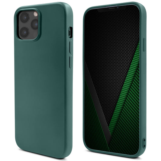 Silikonski ovitek Moozy za iPhone 13 Pro temno zelena