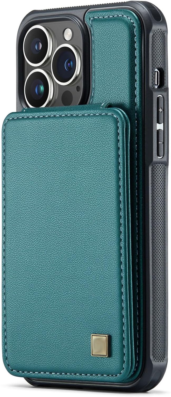 URMAX ovitek za iPhone 14 Pro Max – zeleno-modra, RFID denarnica s stojalom