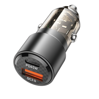 Avto polnilec USB + Type C 83W – Borofone – Prozorna