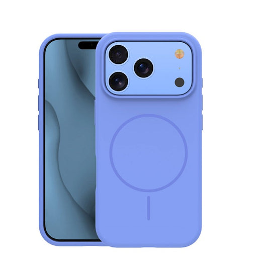 Ovitek za iPhone 17 Pro Max / 18 Pro Max, silikonski MagSafe – nebesno moder