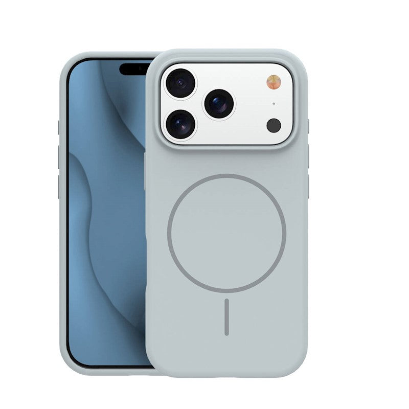 Ovitek za iPhone 17 Pro / 18 Pro, silikonski MagSafe – srebrn