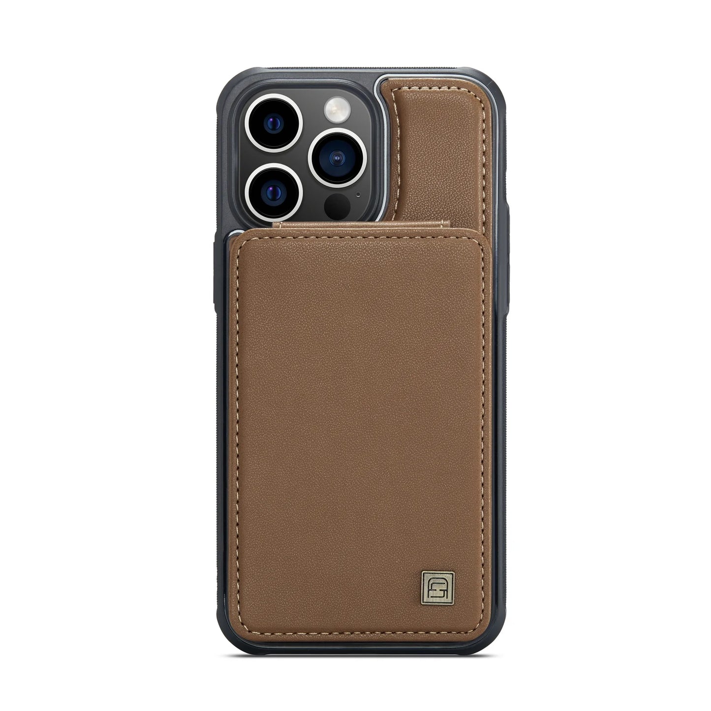 URMAX ovitek za iPhone 14 Pro Max – rjav, RFID denarnica s stojalom