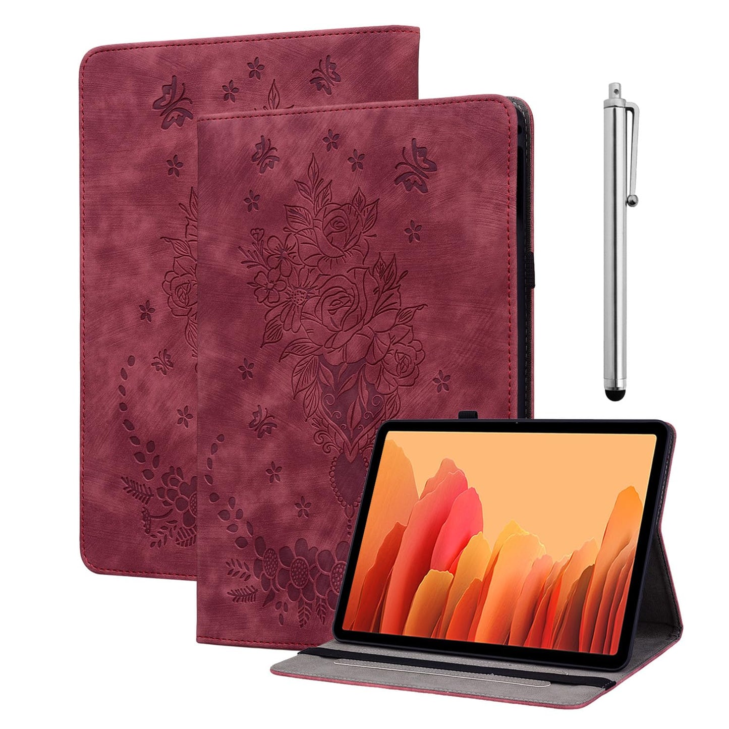 KEDBBAO ovitek za Xiaomi Pad 6S Pro 12.4 - PU usnjen ovitek z držalom za pisalo rdeča