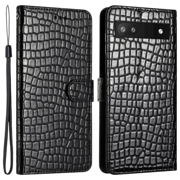 Preklopna torbica "crocodil" za Google Pixel 6A, črna – Infostyle