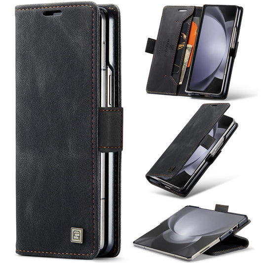 URMAX usnjena torbica z RFID za Samsung Galaxy Z Fold 5 èrna
