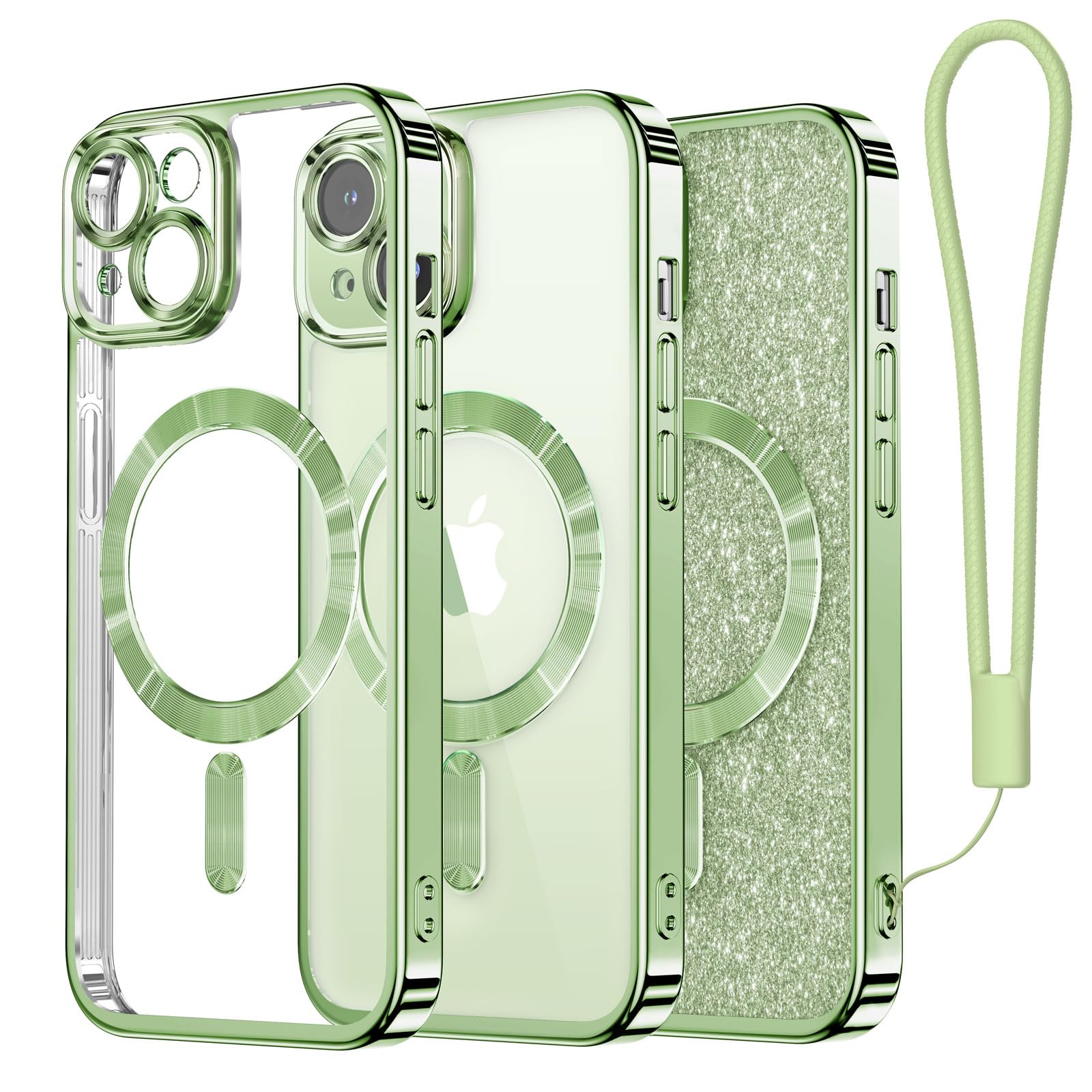 Meifigno Candy Mag ovitek za iPhone 15 Plus travnato zelena