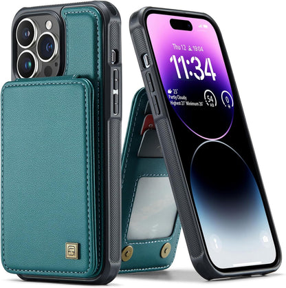 URMAX ovitek za iPhone 14 Pro Max – zeleno-modra, RFID denarnica s stojalom