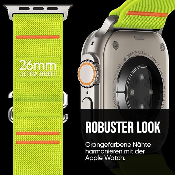 Suitisbest najlonski pašček za Apple Watch Ultra 2 / Ultra 49mm – športni S-kavelj za 46mm, 45mm, 44mm in 42mm