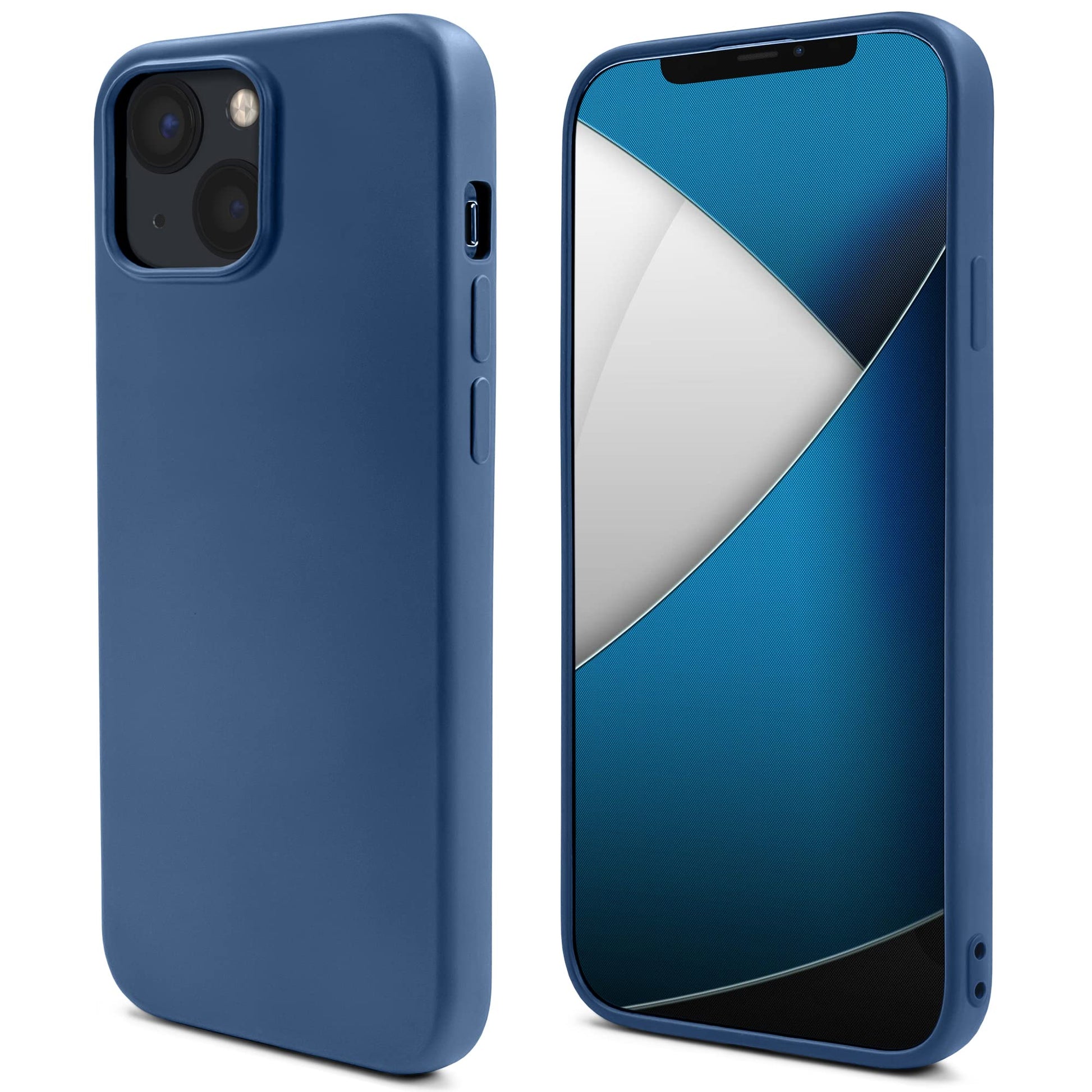 Silikonski ovitek Moozy za iPhone 13 Mini temno modra