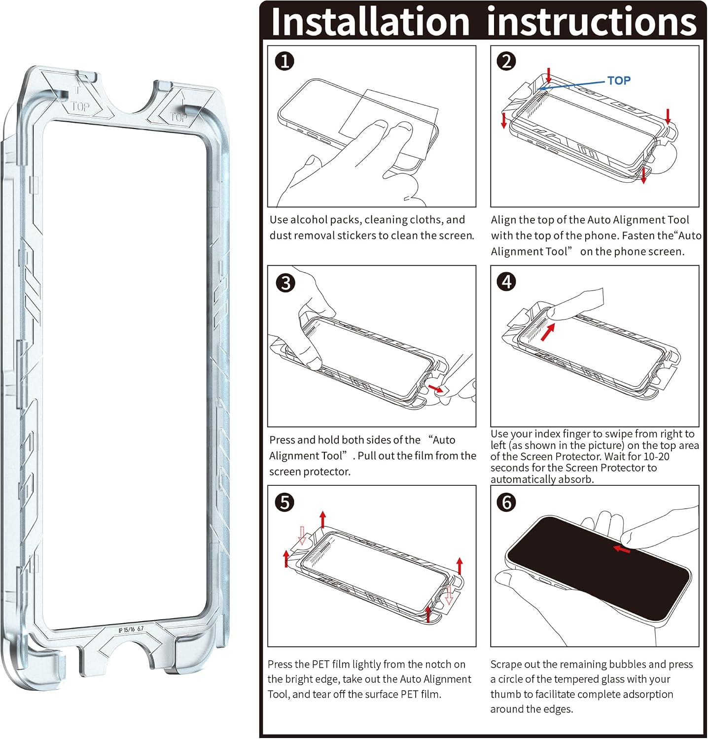 Fitudoos 2x kaljeno zaščitno steklo za iPhone 16 Pro Max + 2x zaščita kamere – 9H