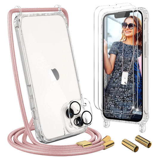 Ovitek za telefon + 2x zaščitno steklo + zaščita za kamero "Uymo" iPhone 14 – Infostyle – Prozorna
