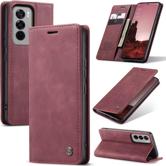 Preklopna torbica Bigcousin za Oppo Reno 7 4G / F21 Pro / Reno 8 4G – vinsko rdeča