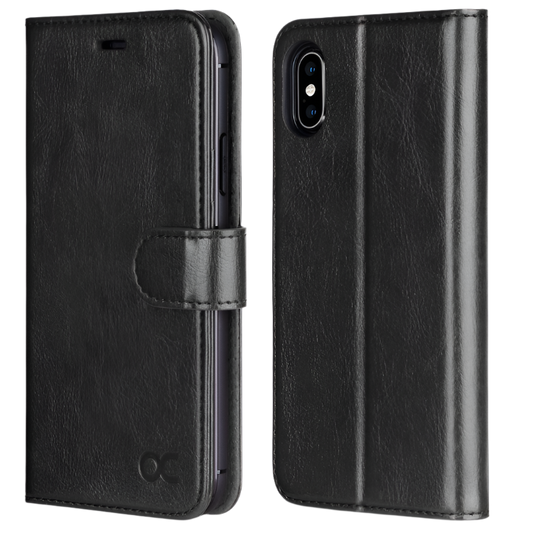 Preklopna torbica za telefon "OCASE" iPhone X/XS – Črna