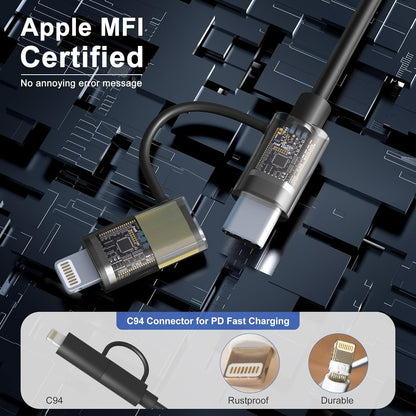 Kabel ''2v1'' USB C v USB C + Lightning – AICase