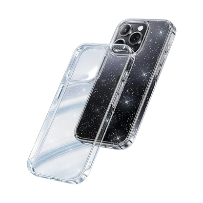 Ovitek "glitter" za iPhone 15 Pro, prozorna – CASEKOO