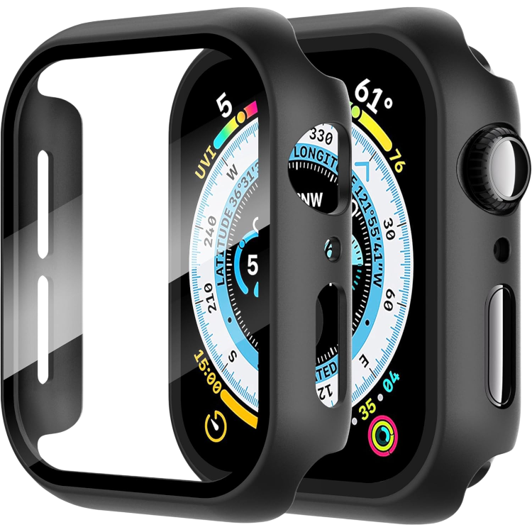 Zaščitni ovitek ''Diruite'' iz kaljenega stekla za iWatch 44 mm, 2kos – Infostyle – Črna