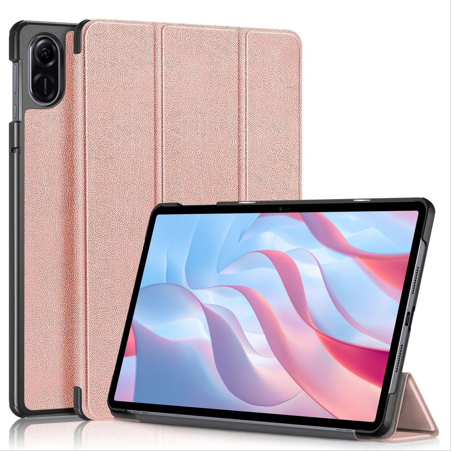 GIOPUEY futrola za Honor Pad X9 – preklopna futrola sa stalkom i 360° zaštitom, ružičasto zlato