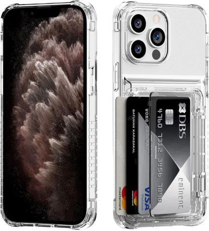 Ovitek za telefon iPhone 11 Pro Max ''Antishock'' z žepkom za kartice, prozorna – Infostyle – Prozorna / TPU silikon