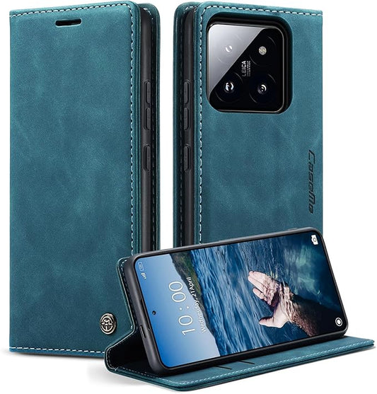 Preklopna torbica Bigcousin za Xiaomi 13 Pro – zeleno-modra