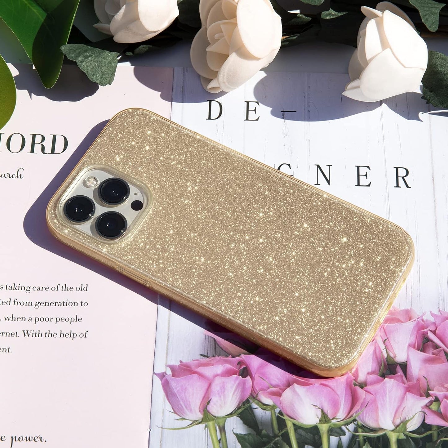 Ovitek za telefon ''Glitter'' iPhone 13 Pro Max, zlata – MATEPROX