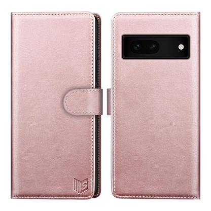 Preklopna torbica za Google Pixel 7A, roza – SUANPOT – Roza / Ekološko usnje + TPU silikon