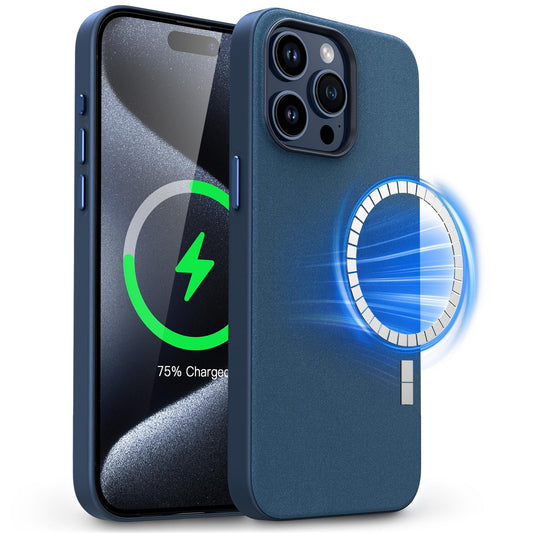Magnetic Doeshine ovitek za iPhone 15 Pro Max temno modra