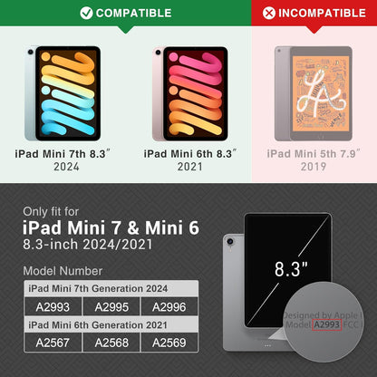 Ovitek za tablico "KingBlanc" iPad Mini (A17 Pro, model 2024, 7. gen.) / Mini 6 (model 2021, 6. gen.), 8.3"