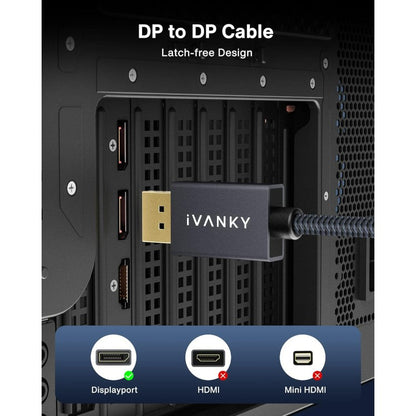 Kabel DisplayPort 165Hz, visoke hitrosti [2K@165Hz, 2K@144Hz, 4K@60Hz, 3D], 1m – iVANKY