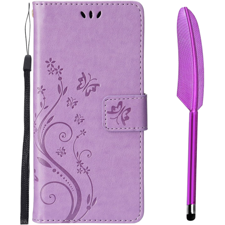 Preklopna torbica za telefon "Butterfly" iPhone 15 Pro Max s pisalom – Infostyle – Vijolična