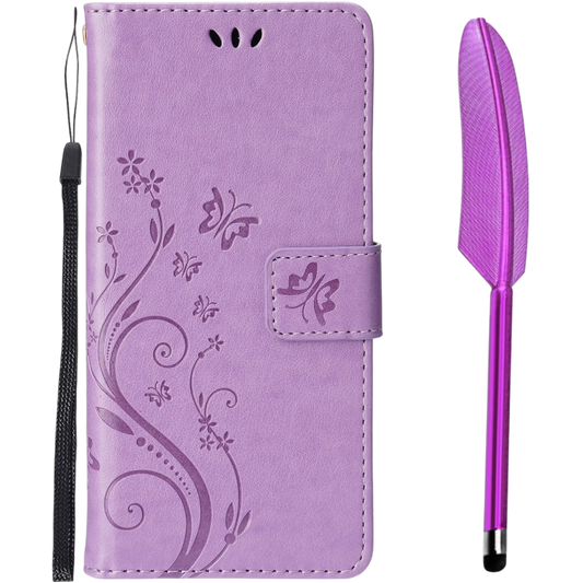 Preklopna torbica za telefon "Butterfly" iPhone 15 Pro Max s pisalom – Infostyle – Vijolična