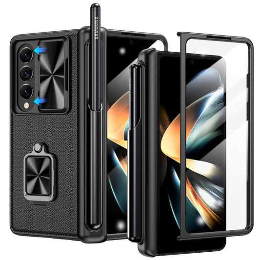 Doeshine ovitek z držalom za pisalo in ring stojalom za Samsung Galaxy Z Fold 4