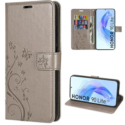 Preklopna torbica "Butterfly" za Honor 90 Lite, siva – Infostyle