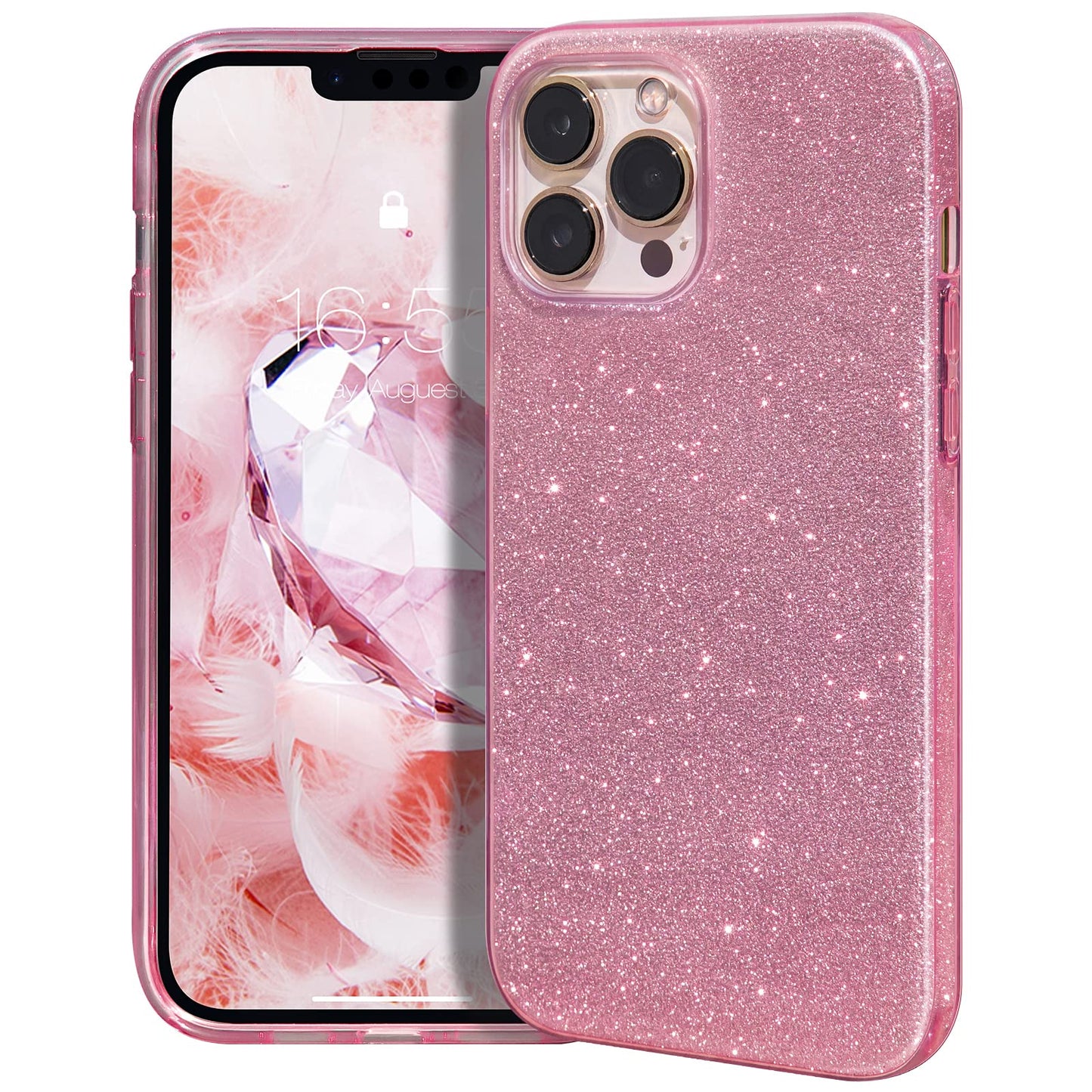 MATEPROX Glitter ovitek za iPhone 14 Pro Max roza